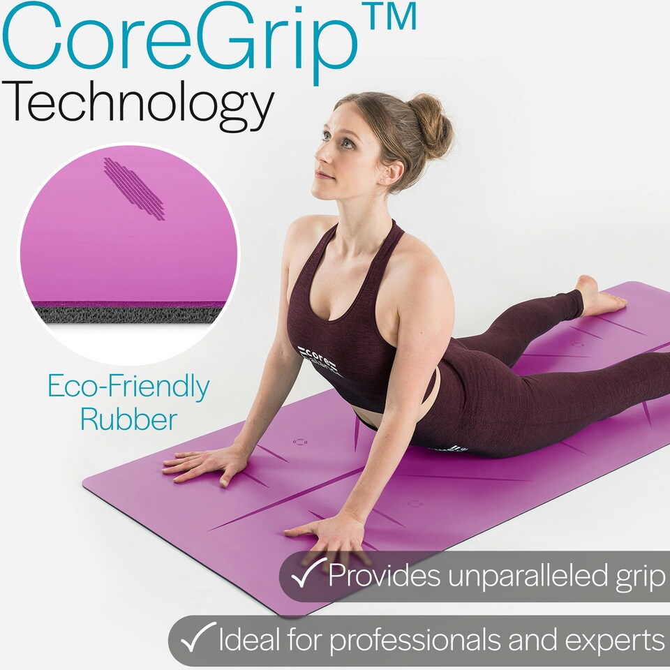 image 1 of Rubber Alignment Yoga Mat (4mm Thick)