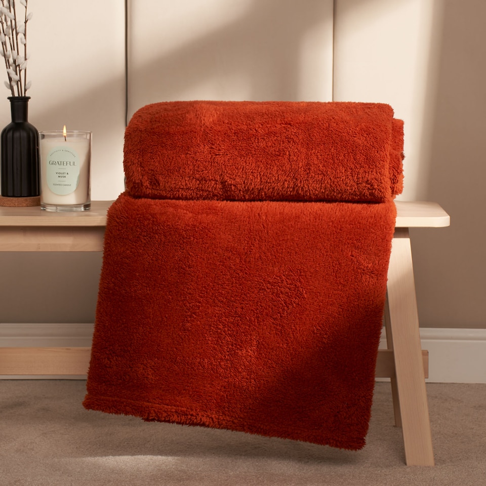 image 1 of OHS Teddy Fleece Large Throw Blanket