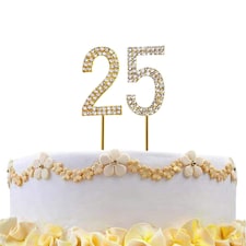 Cake Topper Number 25 - Gold Diamond Gold