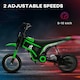 image 3 of HOMCOM 24V Kids Electric Motorbike with Twist Grip Throttle, Music, Horn - Green