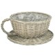 image 1 of Wicker Antique Wash Tea Cup Wicker Basket