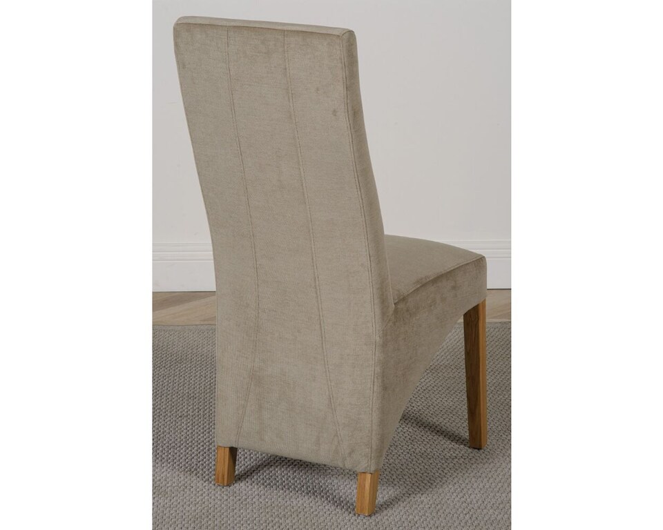 image 1 of Dakota 127 x 82cm Oak Small Dining Table and 6 Lola Fabric Chairs | Grey | Grey