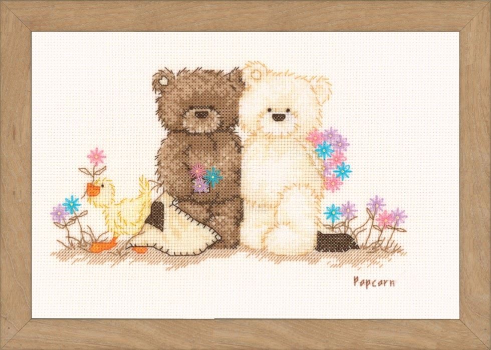 Vervaco POPCORN FRIENDS - Counted Cross Stitch Kit: Popcorn Friends