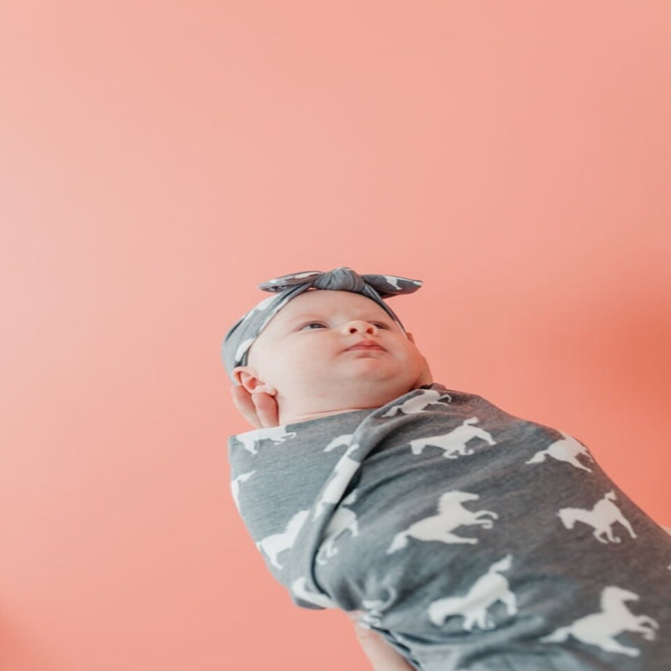 image 1 of Copper Pearl Knitted Swaddle Blanket Colt