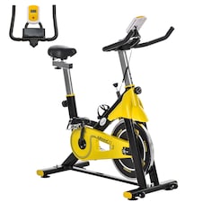 HOMCOM Exercise Bike with 6kg Flywheel Belt Drive, Adjustable Resistance