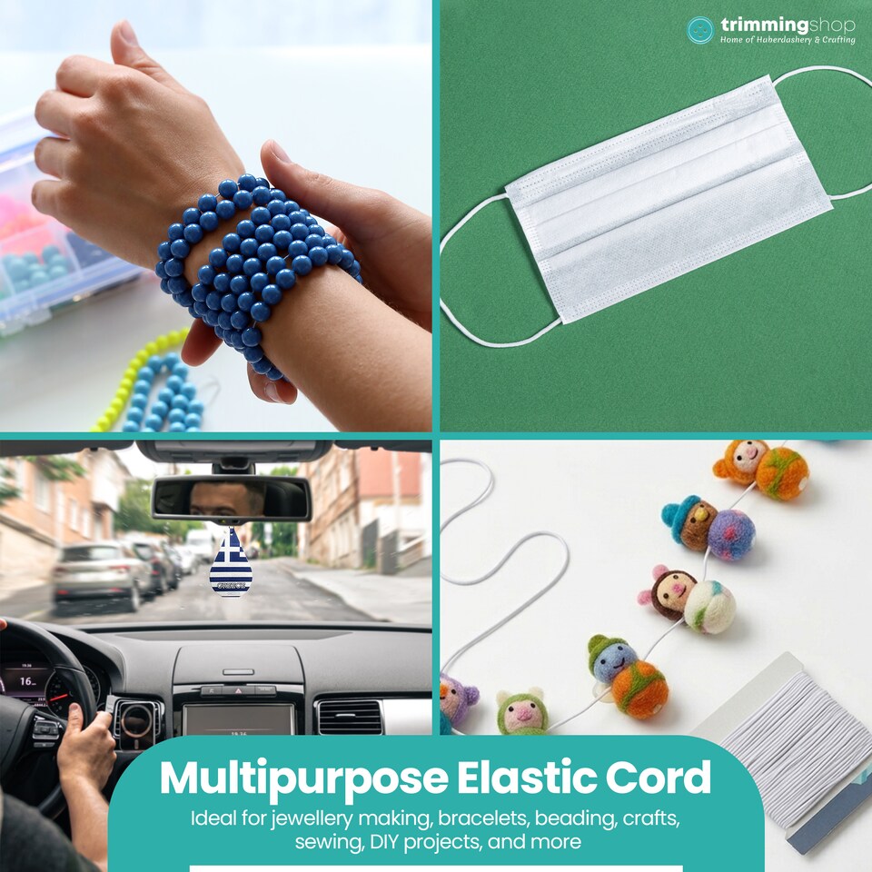 image 1 of 1mm Round Elastic Cord, Soft Durable and Stretchable Material - 25 Metres