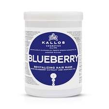 Kallos KJMN Blueberry Revitalising Hair Mask 1L Deeply hydrating care for dry damaged chemically treated hair enriched avocado oil for shine and nourishment