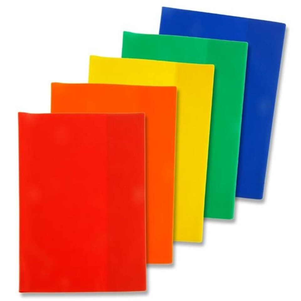 image 1 of Pack of 5 A4 Pvc Assorted Colours Heavy Duty Copy Book Covers by Student Solutions
