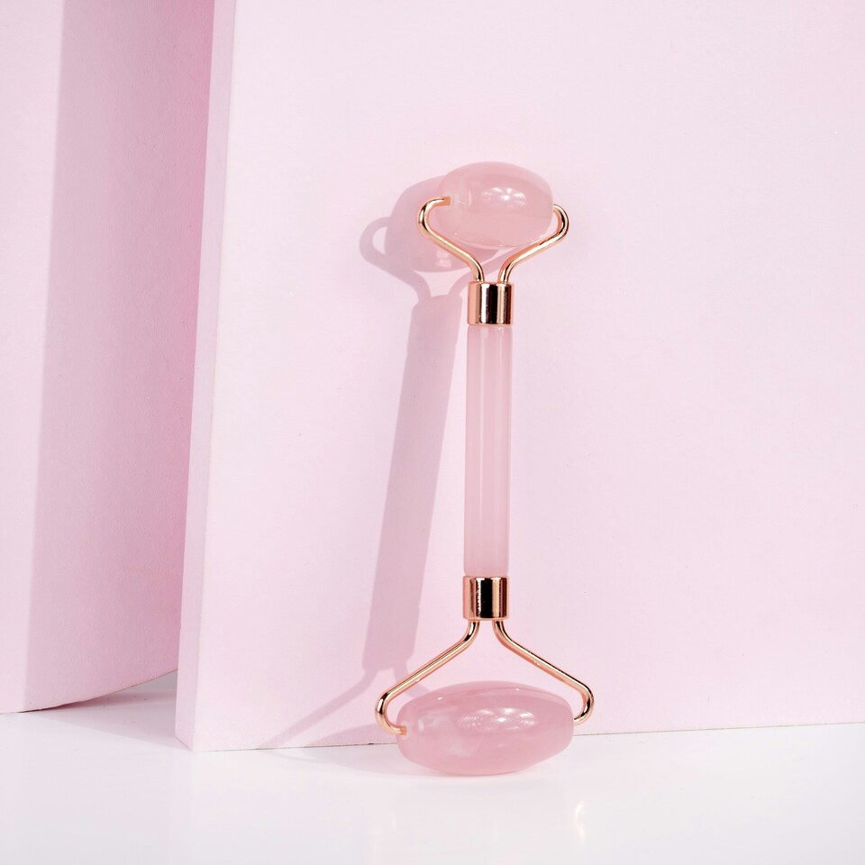 image 1 of Brushworks Rose Resin Roller & Gua Sha