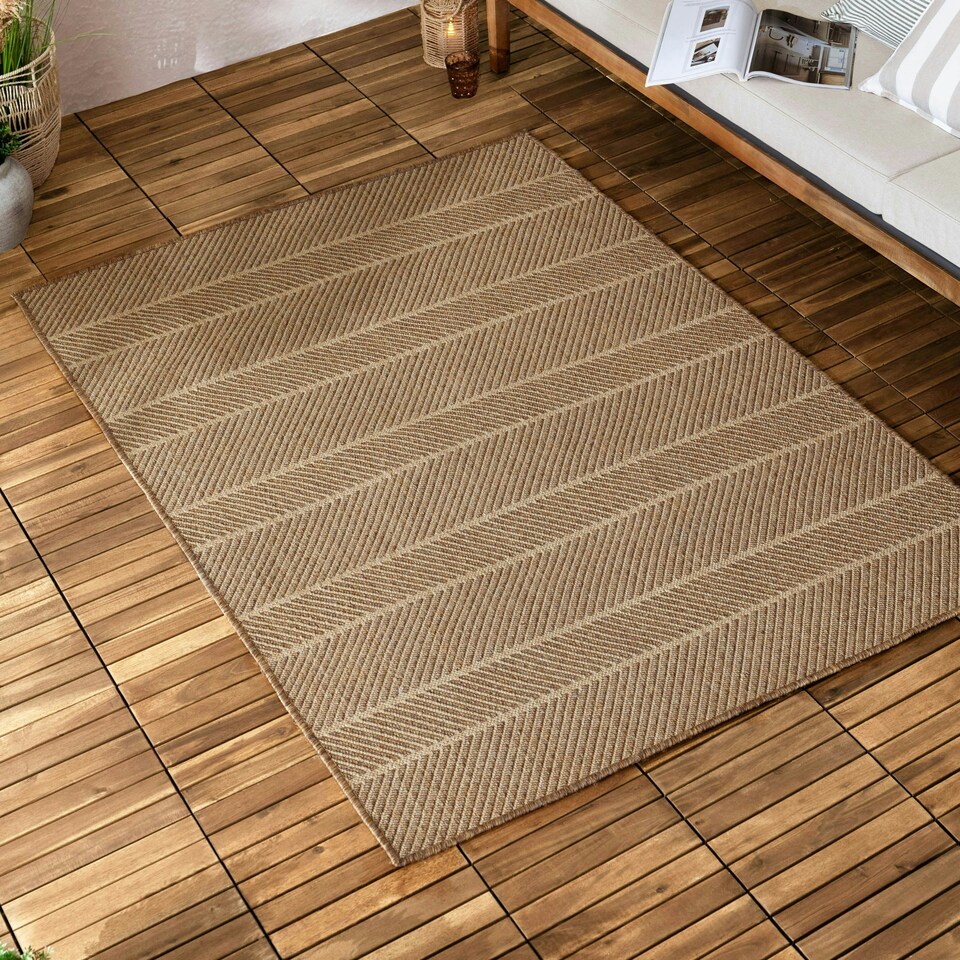 image 1 of Yard Pentle Jute Effect Natural Indoor/Outdoor Rug | Brown | 140 cm x 200 cm