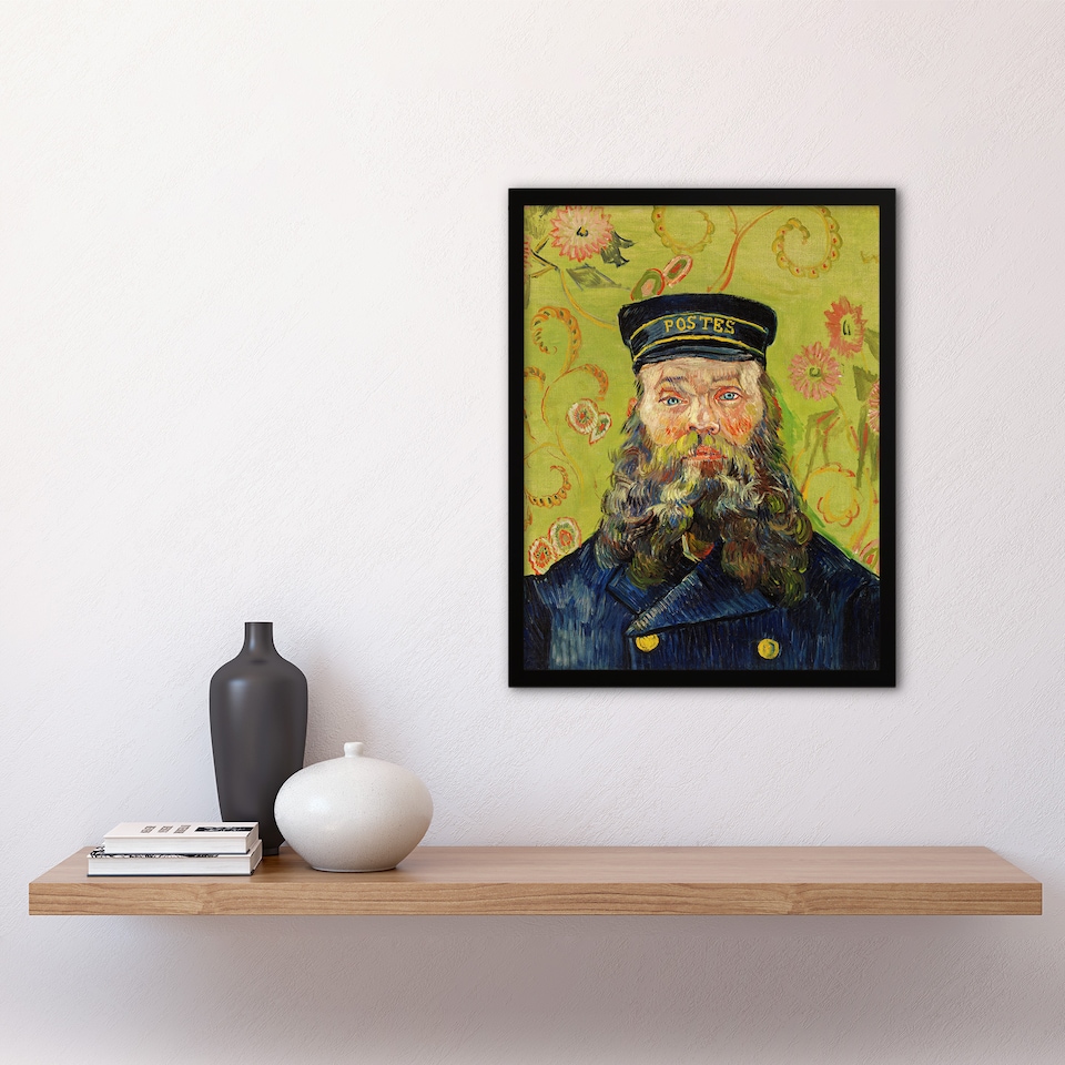 image 1 of The Postman Joseph Roulin Van Gogh Vintage Framed Wall Art Print 12X16"