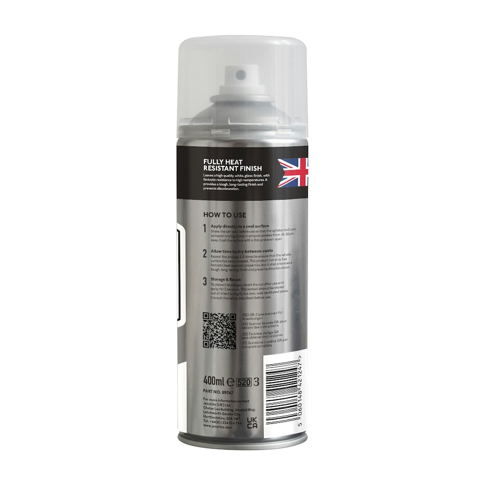 image 1 of Jenolite Directorust Radiator Enamel Paint - White Gloss - 400ml Spray Can