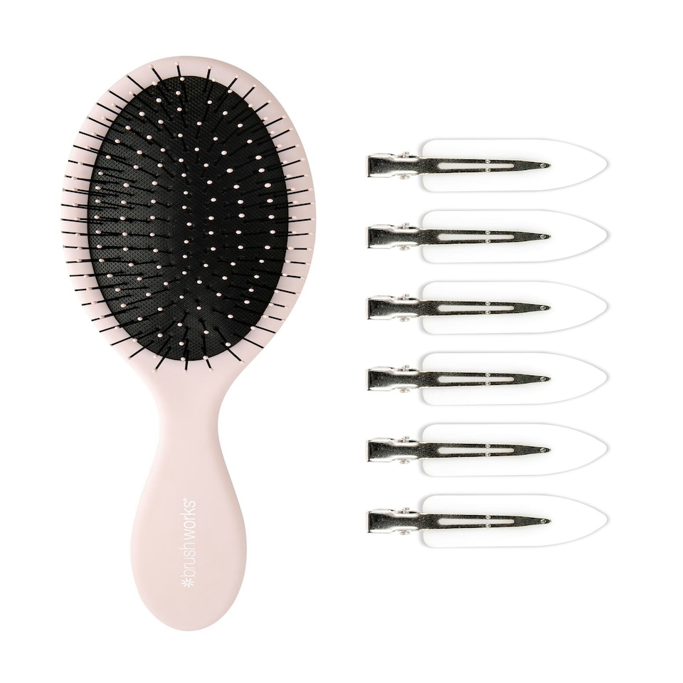 image 1 of Brushworks Luxury Pink Hair Styling Set