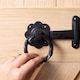 image 6 of Hammer & Tongs Rose Ring Gate Latch - W195mm - Black