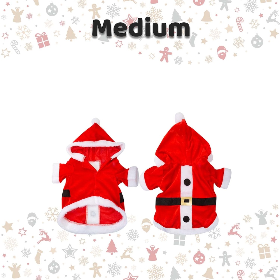 image 1 of PMS Christmas Medium Dog Santa Suit - Red - Size Medium - 1 Pack