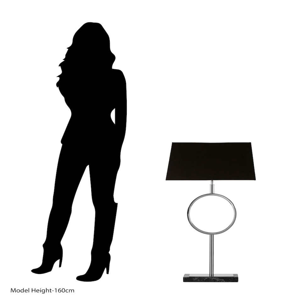 image 1 of Interiors by Premier Table Lamp with Stone Base Silver