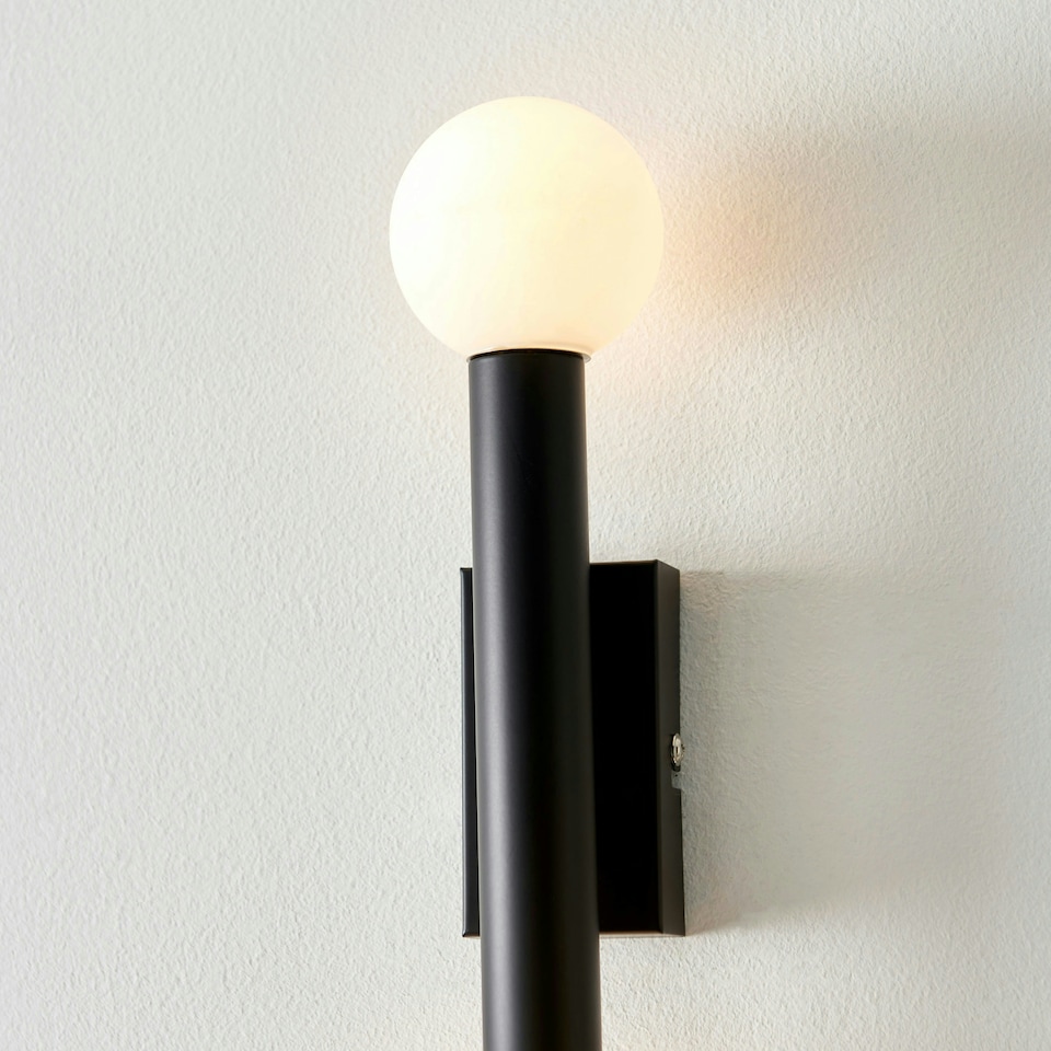 image 1 of Toronto Matt Black IP44 2 Light Wall Light