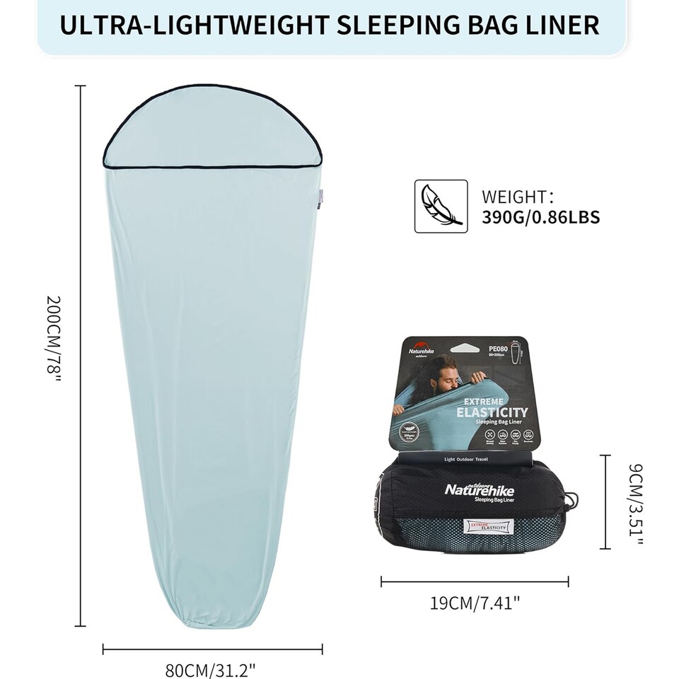 image 1 of High Elasticity Sleeping Bag Liner | Blue | Sea Salt Blue