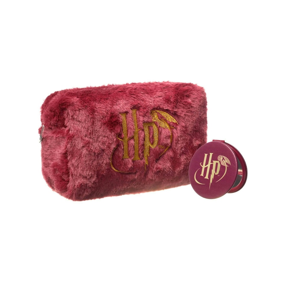 image 1 of Harry Potter Golden Snitch Make-up Bag & Mirror - Red/Gold - One Size