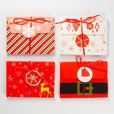 Christmas Traditional Red Envelope Gift Boxes - Pack of 4