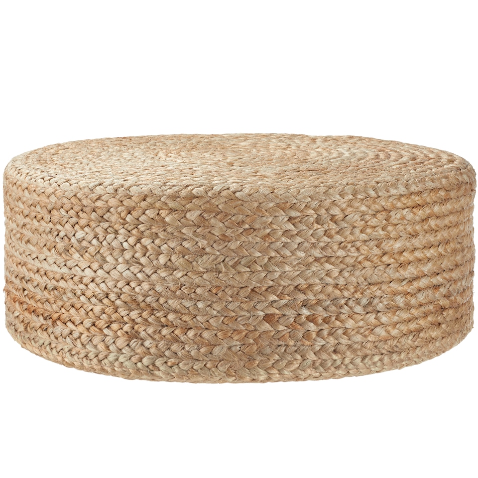 image 1 of Footstool Banno - oval shape, boho style, natural jute fibres