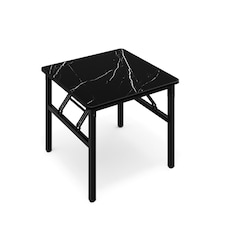 Living and Home Square Folding Coffee Table with Marble Effect Top - 60cm