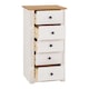 image 2 of Panama 5 Drawer Chest - L44 x W46 x H89.5 cm - White/Natural Wax