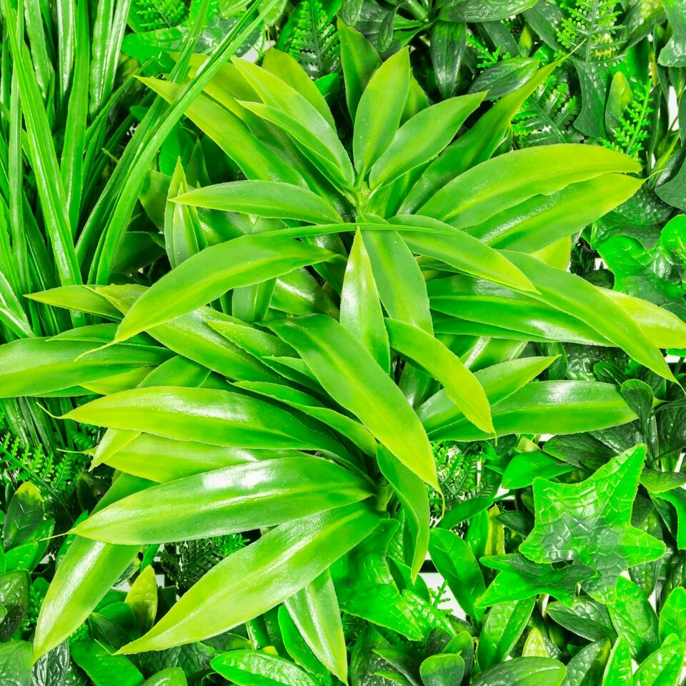 image 1 of Primrose Artificial Mixed Plants Green Garden Wall Hedge Panel 1m x 1m Set of 8
