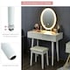image 6 of COSTWAY Makeup Vanity Dressing Table Set with Lighted Mirror White