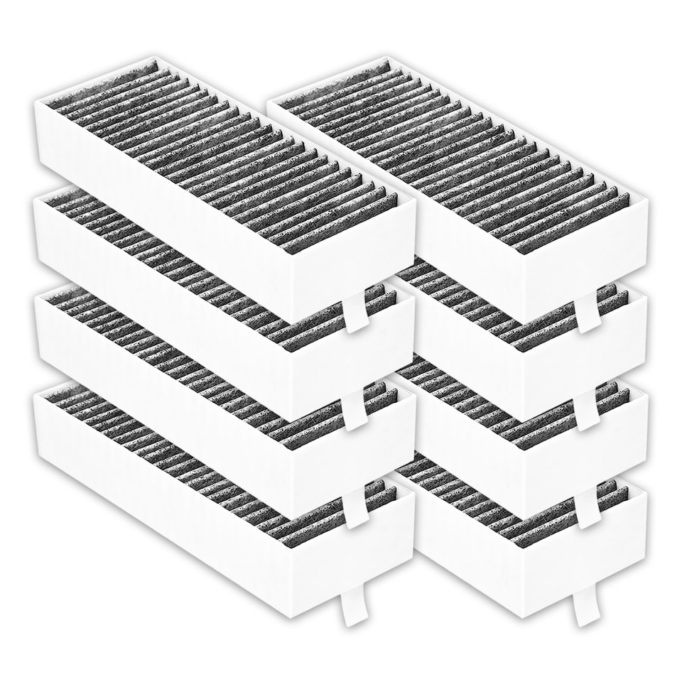 image 1 of SPARES2GO Activated Carbon Filter for Neff T48PC7BX2 T48TD7BN2 T58PL6EX2 T58TL6EN2 Cooker Hood (Pack of 8 Filters)
