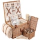 image 2 of Deluxe Fully Fitted 4 Person Traditional Picnic Basket | White | White | 1