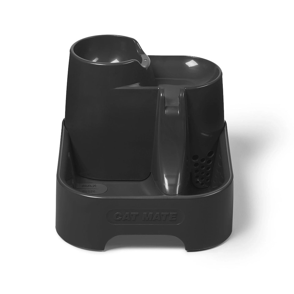 image 1 of Cat Mate Three-level Cat & Small Dog Pet Water Drinking Fountain Dark Grey (335G) | Grey