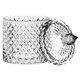 image 4 of Glass Round Sweet Sugar Jar Dish Bowl with Lid Crystal Effect Decorative Wedding | Clear | Clear | 530ml