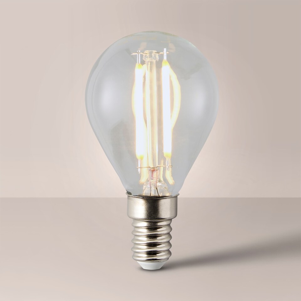 image 1 of ValueLights 10 Pack LED Filament E14 Clear Golfball Light Bulbs | Clear