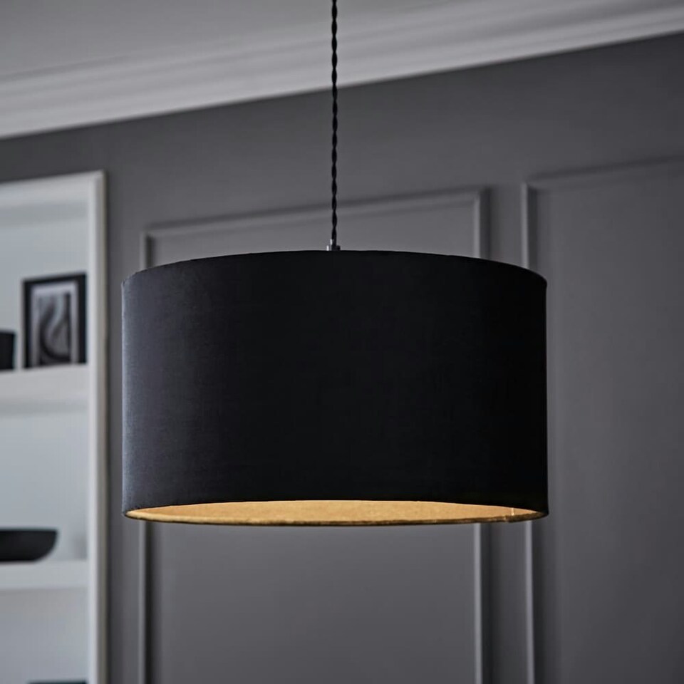 image 1 of ValueLights Reni Large Black Pendant Shade Black
