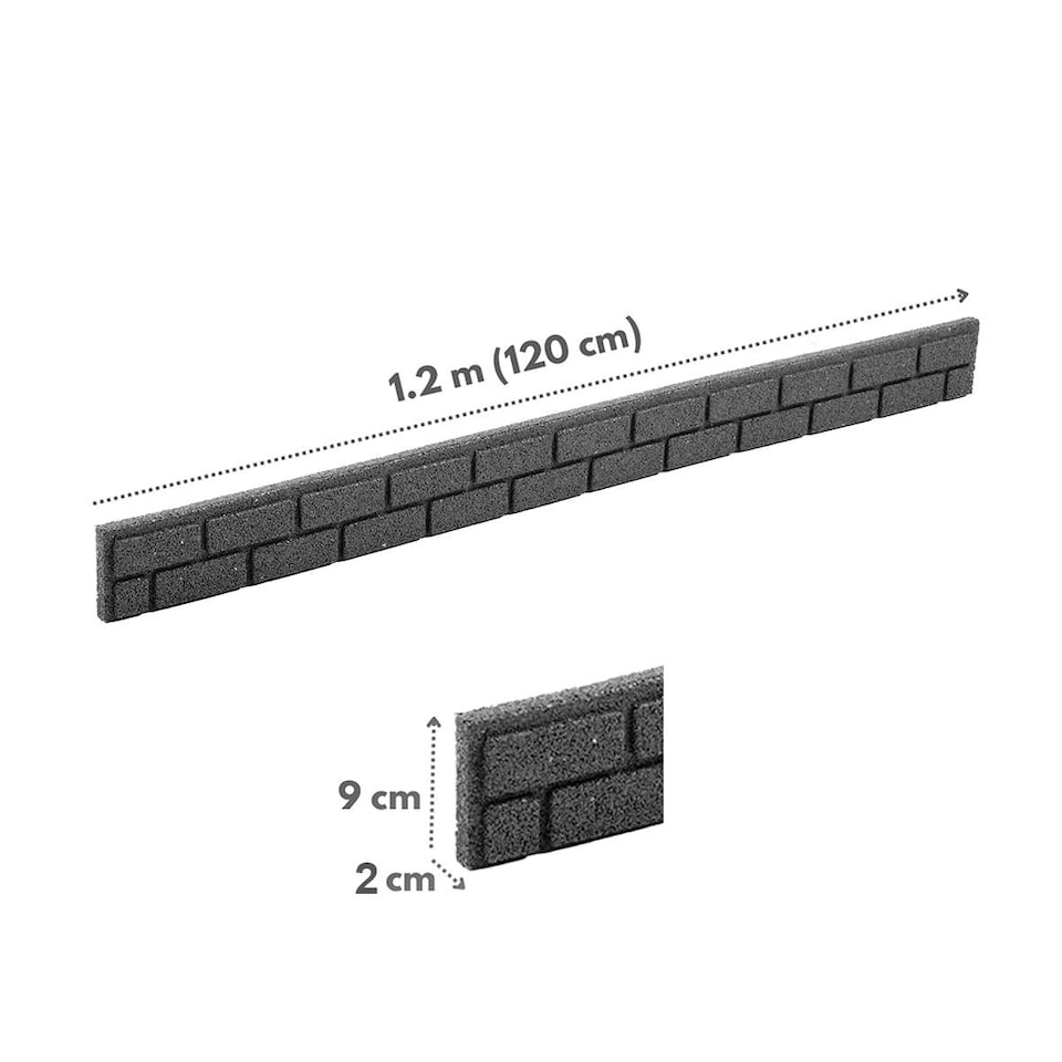 image 1 of Recycled Rubber Garden Lawn Edging Ultra Curve Bricks - Grey - Pack of 20