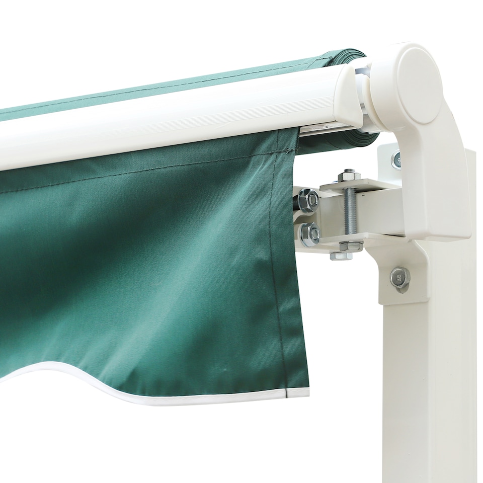 image 1 of Outsunny Garden Sun Shade Canopy Retractable Awning, 3.5 x 2.5m, Dark Green | Green | 1