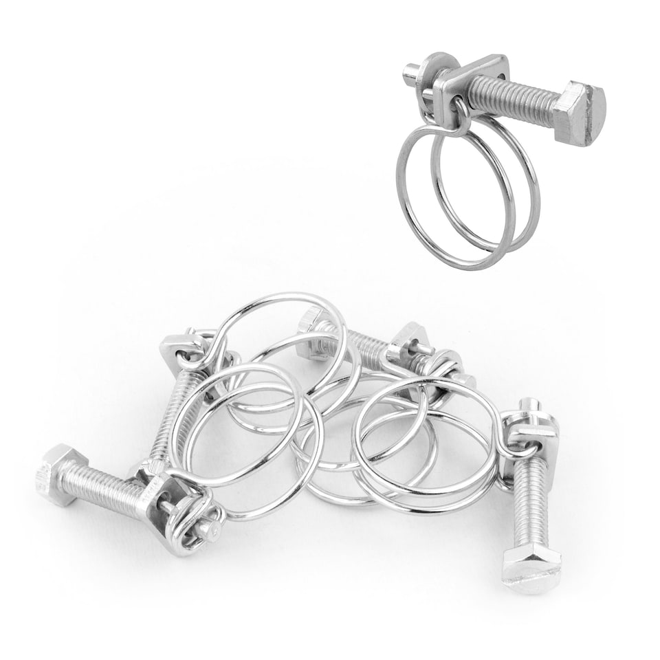 image 1 of KCT Universal 15-18mm Double Wire Clips for Hose Pipe - 5 Pack