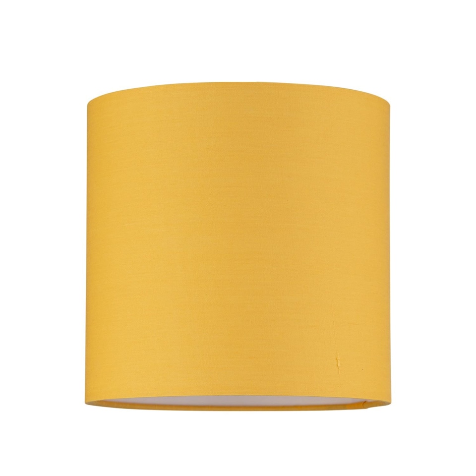 image 1 of Ochre Yellow Textured Cotton 17cm Table Lamp Shade | Yellow | Small | 1