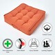 image 2 of Homescapes Terracotta Cotton Armchair Booster Cushion Orange