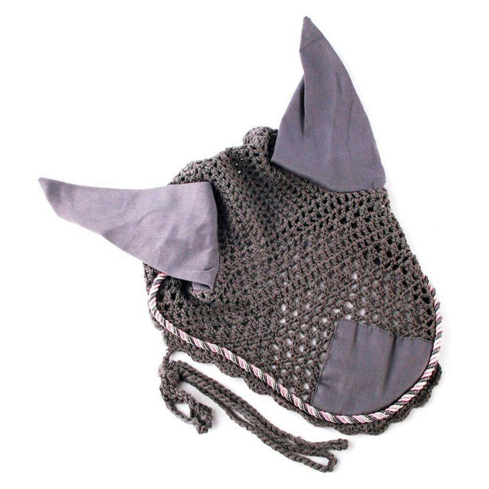 Hy Deluxe Cotton Fly Screen With Cord Binding - Grey/Pink/Silver - Full