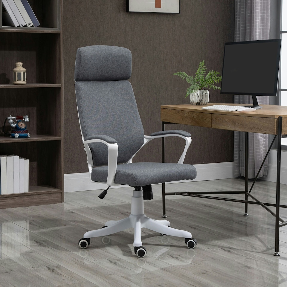 image 1 of Vinsetto Swivel Office Chair with Lumbar Back Support, Adjustable Height