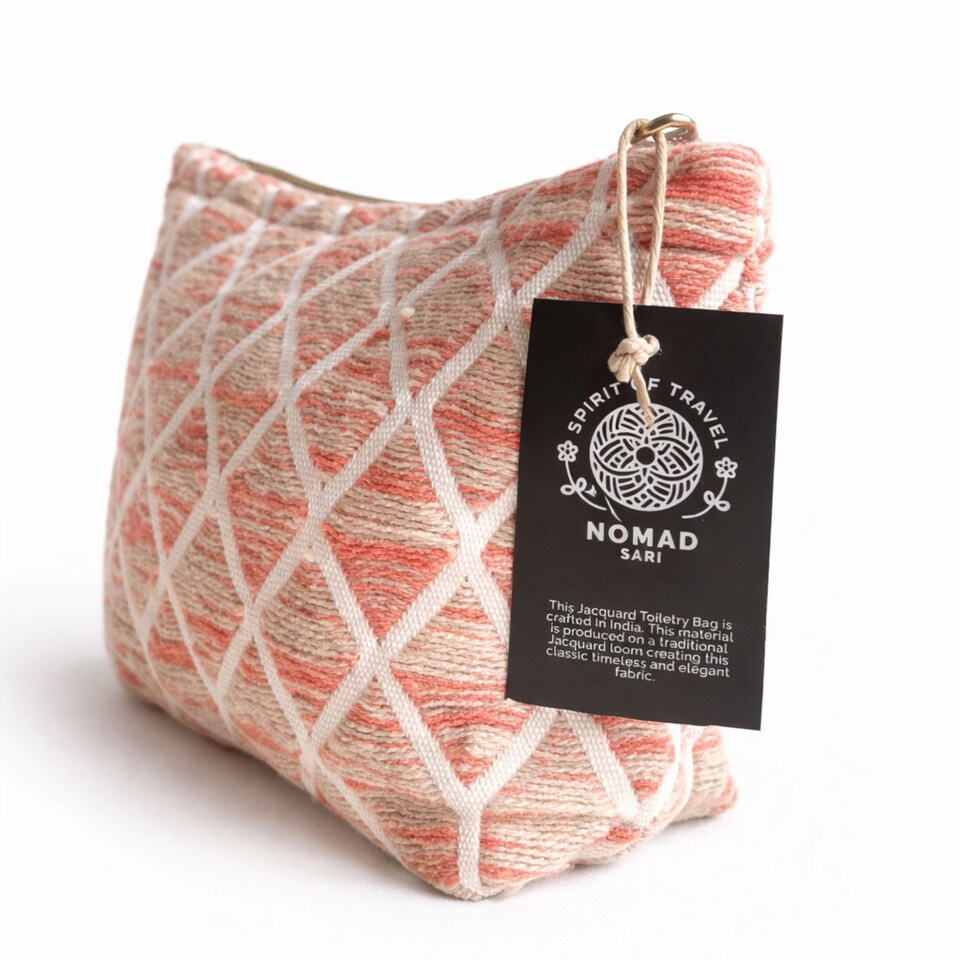 image 1 of Serenityy Nomad Sari Toiletry Bag - Rose Lattice
