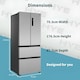 image 7 of HYE 403 Litre Frost Free French Door American Fridge Freezer, 70cm, Silver - RF01AMFD403DS07