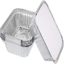 ECONX No.2 Aluminium Disposable Foil Food Container With Lids Reusable Takeaway Containers 50PC