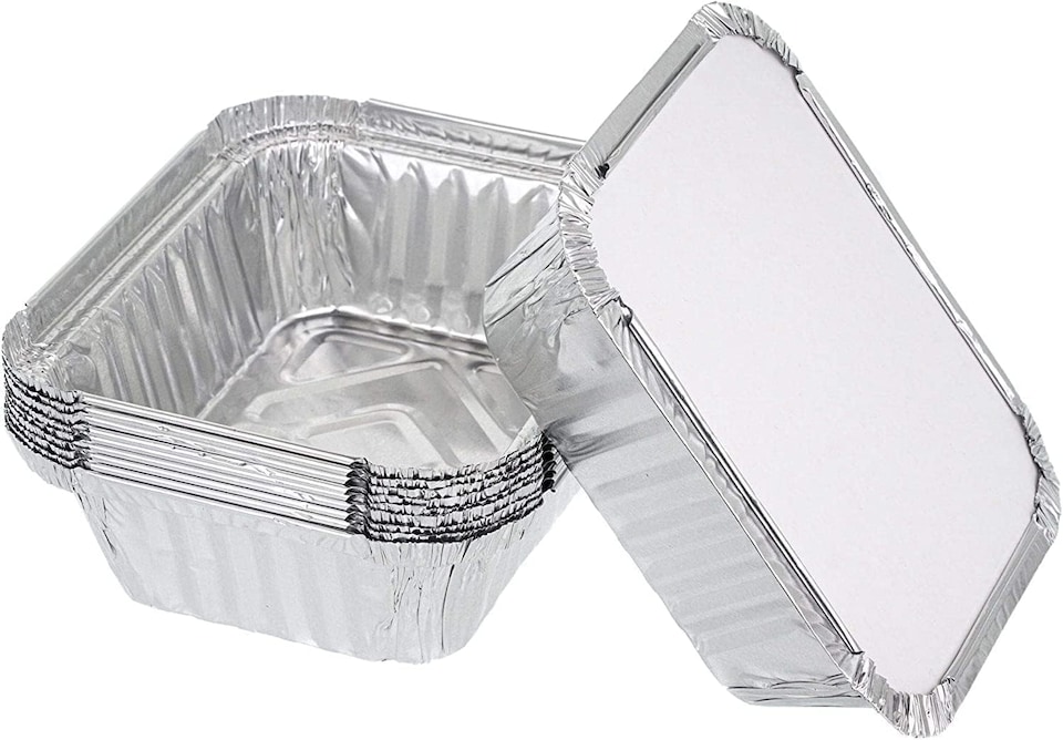 image 1 of ECONX No.2 Aluminium Disposable Foil Food Container With Lids Reusable Takeaway Containers 50PC