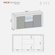 image 8 of TV Unit 145cm Grey Gloss Doors Free LED White Matt Media Cabinet | White | Grey | One Size | 1