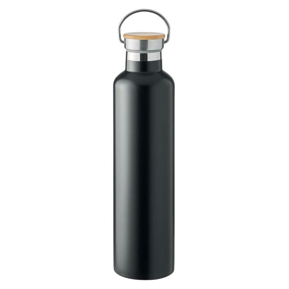 image 1 of MidOcean Helsinki Large Double Wall 1L Flask - Black - One Size | Black | One Size