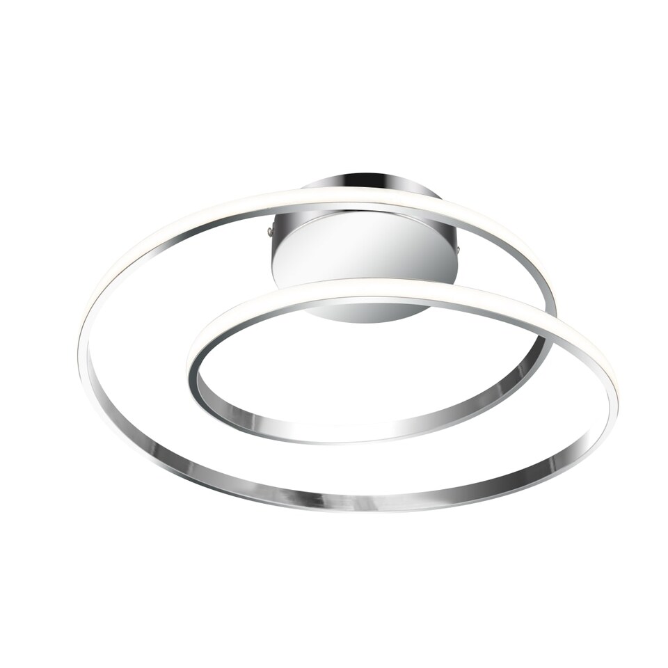 image 1 of COSYLYTE Alston Double Ring Integrated LED, Modern Ceiling Flush Light - Chrome | Chrome | 1