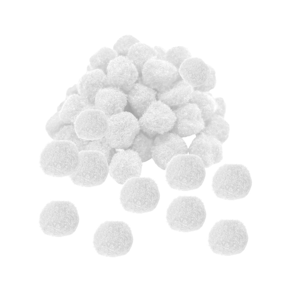 image 1 of Pack of 50 White Pom Poms 1.5cm – Soft Fluffy Craft Balls